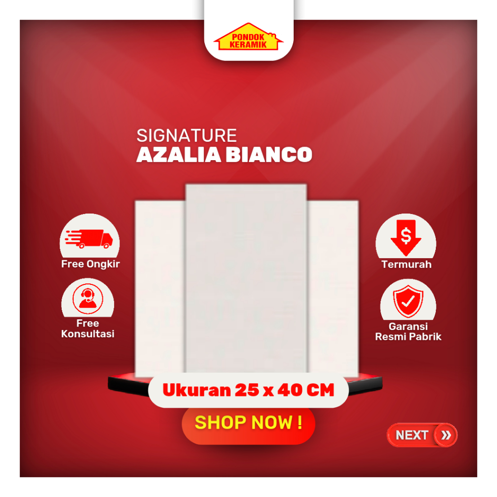 Keramik Dinding Signature 25x40 Azalia Bianco Glossy