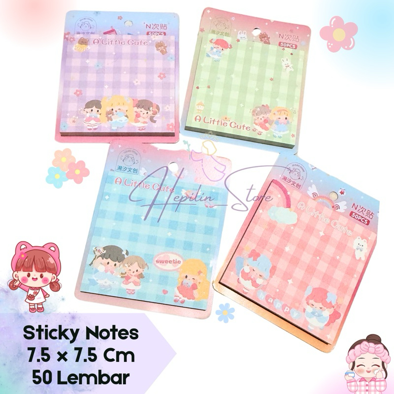 

Stick Notes Persegi A Little Cute 7.5 x 7.5 cm ECER / Sticky Note Girl Cute