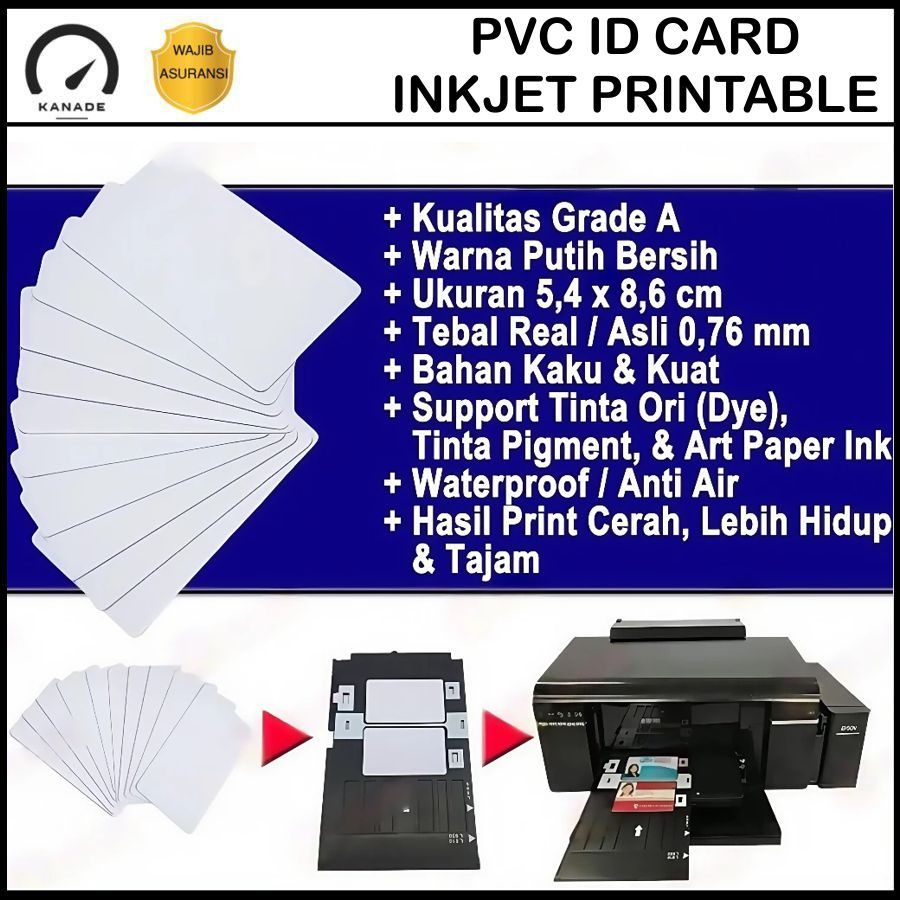 

Kertas PVC ID Card Premium 0.76mm Cetak Inkjet Epson L805/R230, Tahan Air & UV, Cocok untuk Kartu Pegawai/Siswa