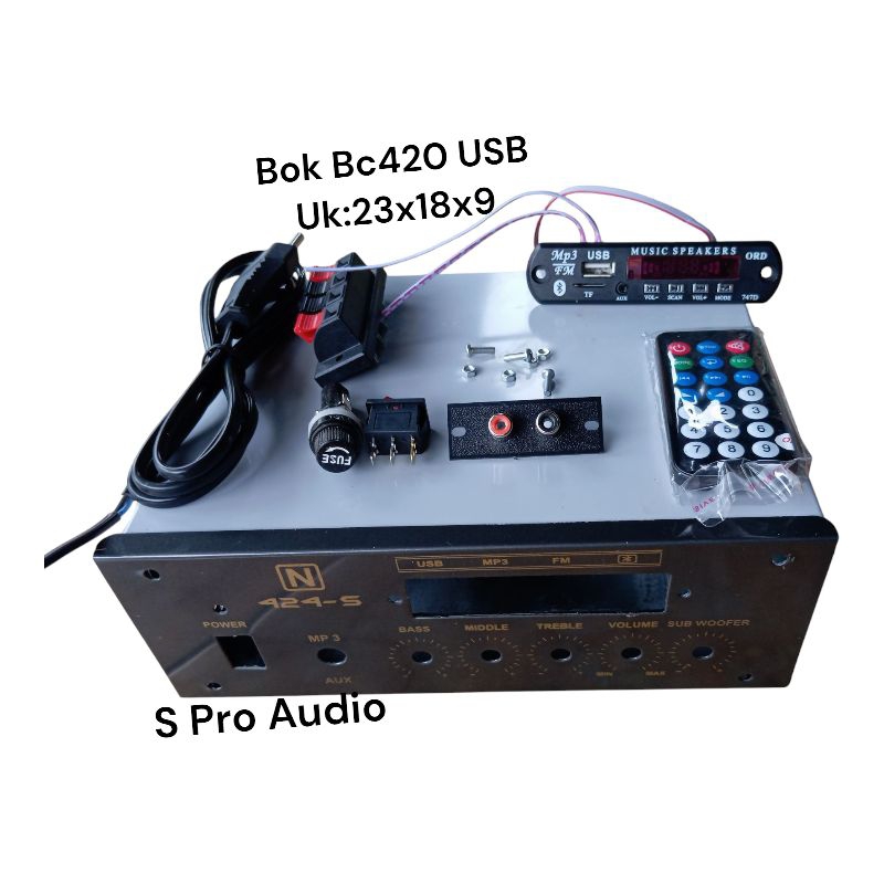 Bok Power Amplifier BC 420 Usb Lengkap Dengan Mp3 Bluetooth