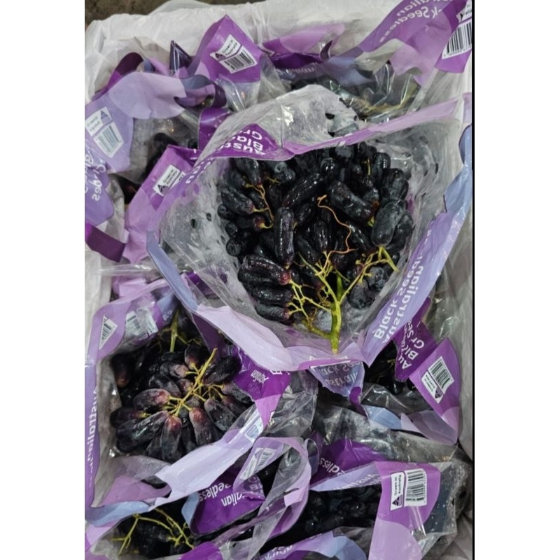 Anggur Hitam Jari 1kg Tanpa biji Seedlees Moondrop Sapphire Australia