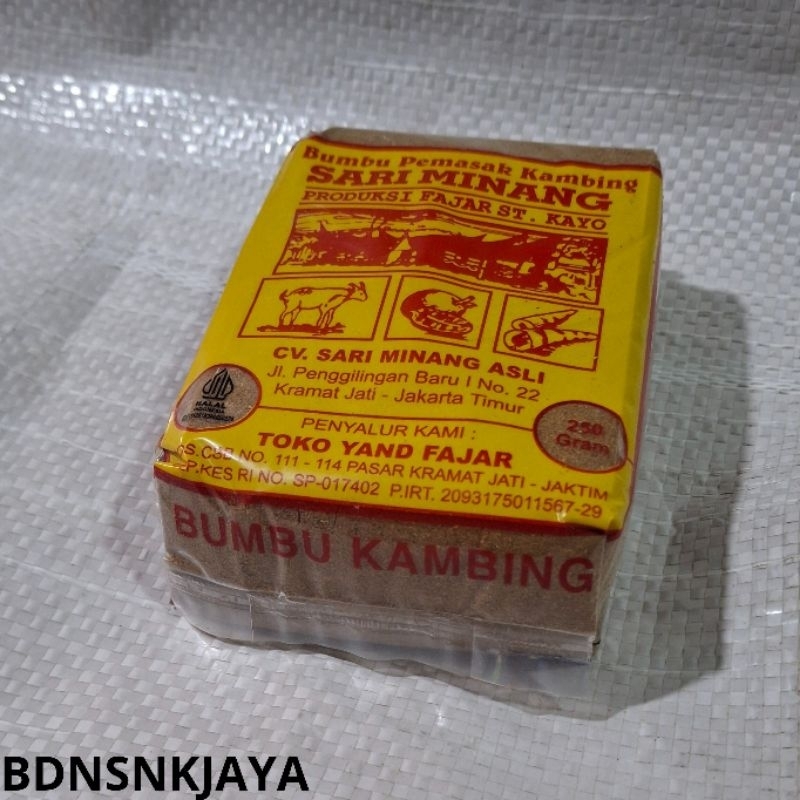 

SARI MINANG ASLI bumbu pemasak kambing 250gram
