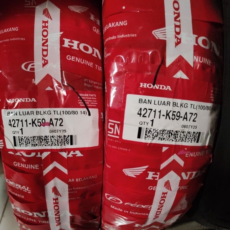 ban luar AHM 100/80-14 k59a72 tubles vario150 2018 belakang