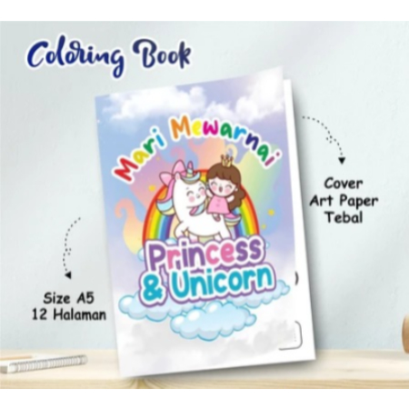 

BUKU MEWARNAI SERI UNICORN - BUKU EDUKASI ANAK PAUD/TK - UKURAN A5 ISI 12 HALAMAN