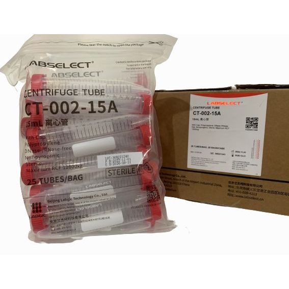 Centrifuge tubes/ falcon tubes 15ml, sterile isi 50/Bag