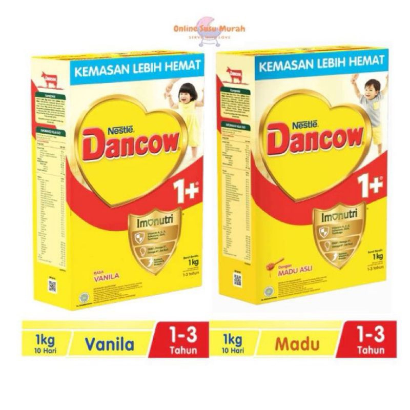 

DANCOW Imunutri 1+ ( 1-3 tahun) Rasa Madu & Vanilla Berat 1 KG