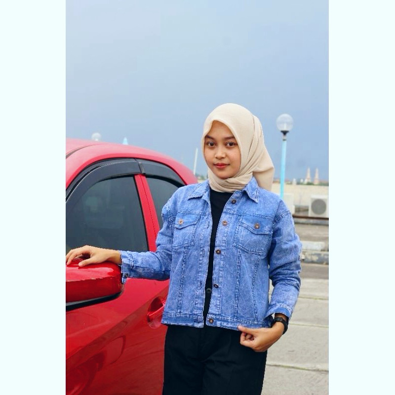 HOPEFULNESS - JAKET JEANS BIONDY WANITA STANDAR-JUMBO || jaket wanita dewasa muat BB 80KG