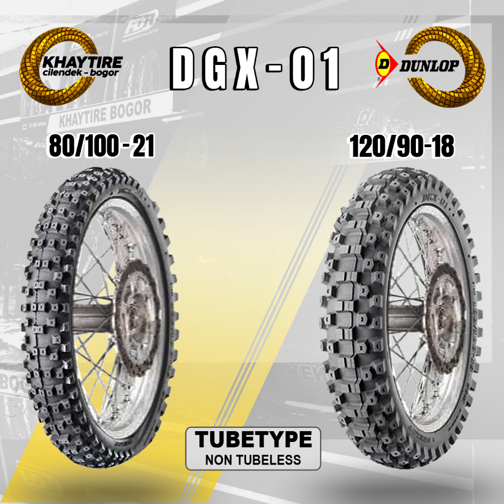 Sepasang Ban Motor Trail Dunlop DGX 01 80/100 Ring 21 dan 120/90 Ring 18 Bukan Tubeless