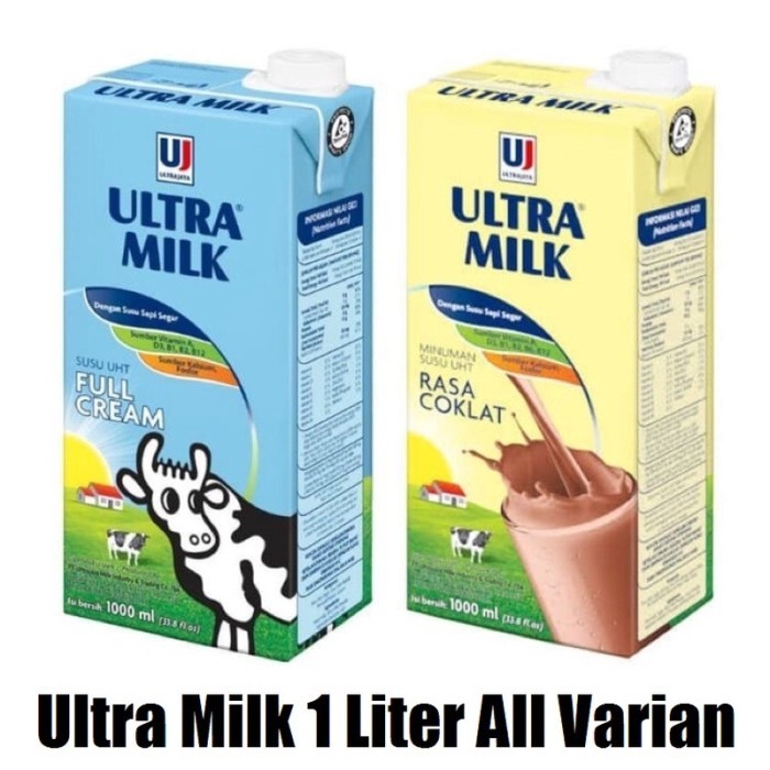 

Ultra Milk Susu UHT all Varian 1000ml coklat dan vanila 1 Liter