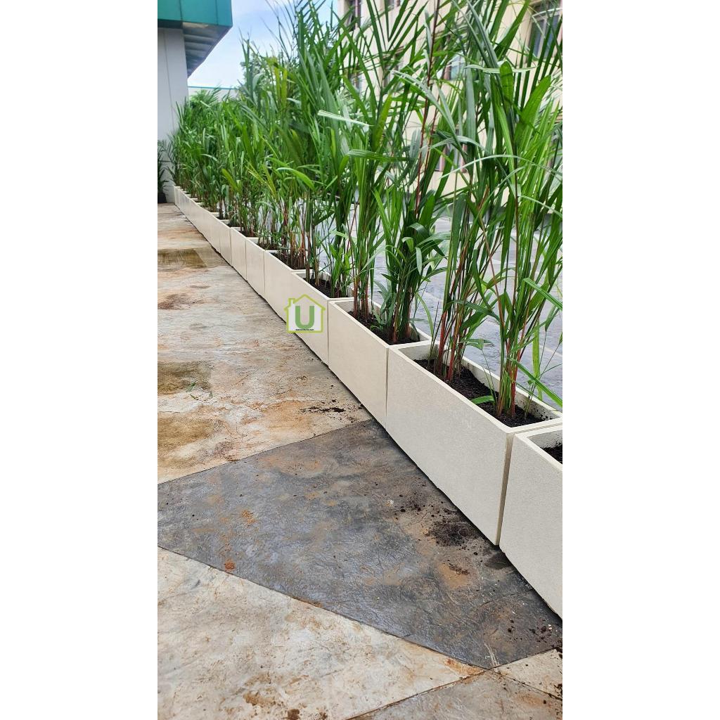 Pot persegi panjang bahan teraso glossy