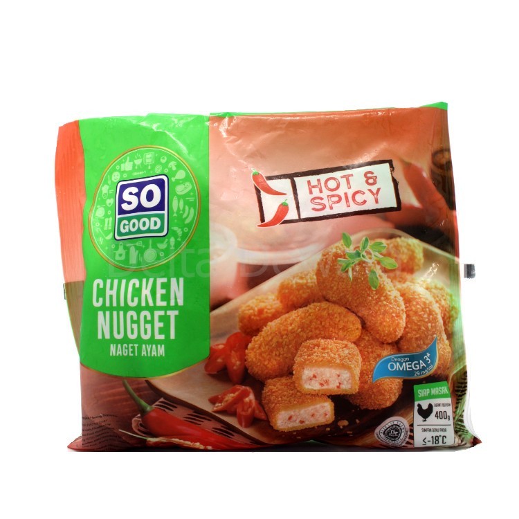 

SO GOOD CHIKEN NUGGET HOT & SPICY 400GRAM
