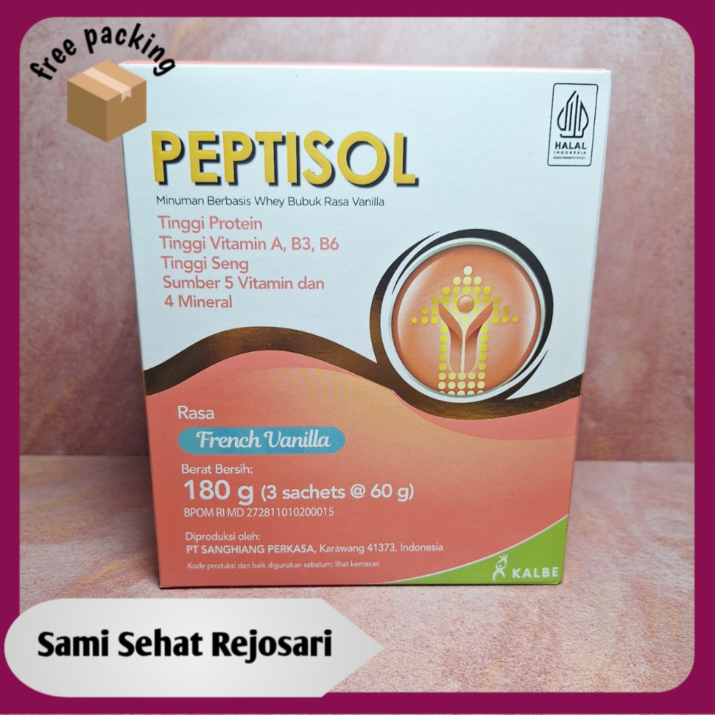 

1 Box PEPTISOL RASA FRENCH VANILLA 60 GRAM ISI 3 SACHET (180 GRAM)