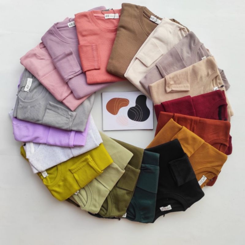 KAOS RIB PREMIUM LENGAN PANJANG || KAOS RIB BASIC LONGSLEEVE TSHIRT BASIC LENGAN PANJANG