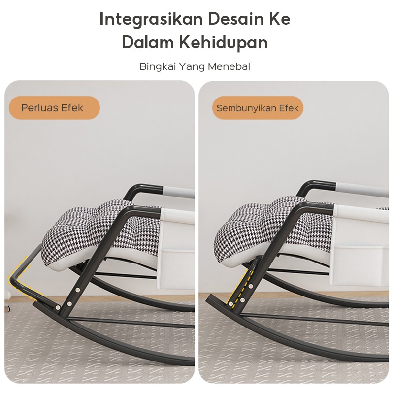 KUBIBIX KUCA KURSI GOYANG DOUBLE KURSI SANTAI KURSI MALAS KURSI SOFA MALAS KURSI TIDUR [ GARANSI