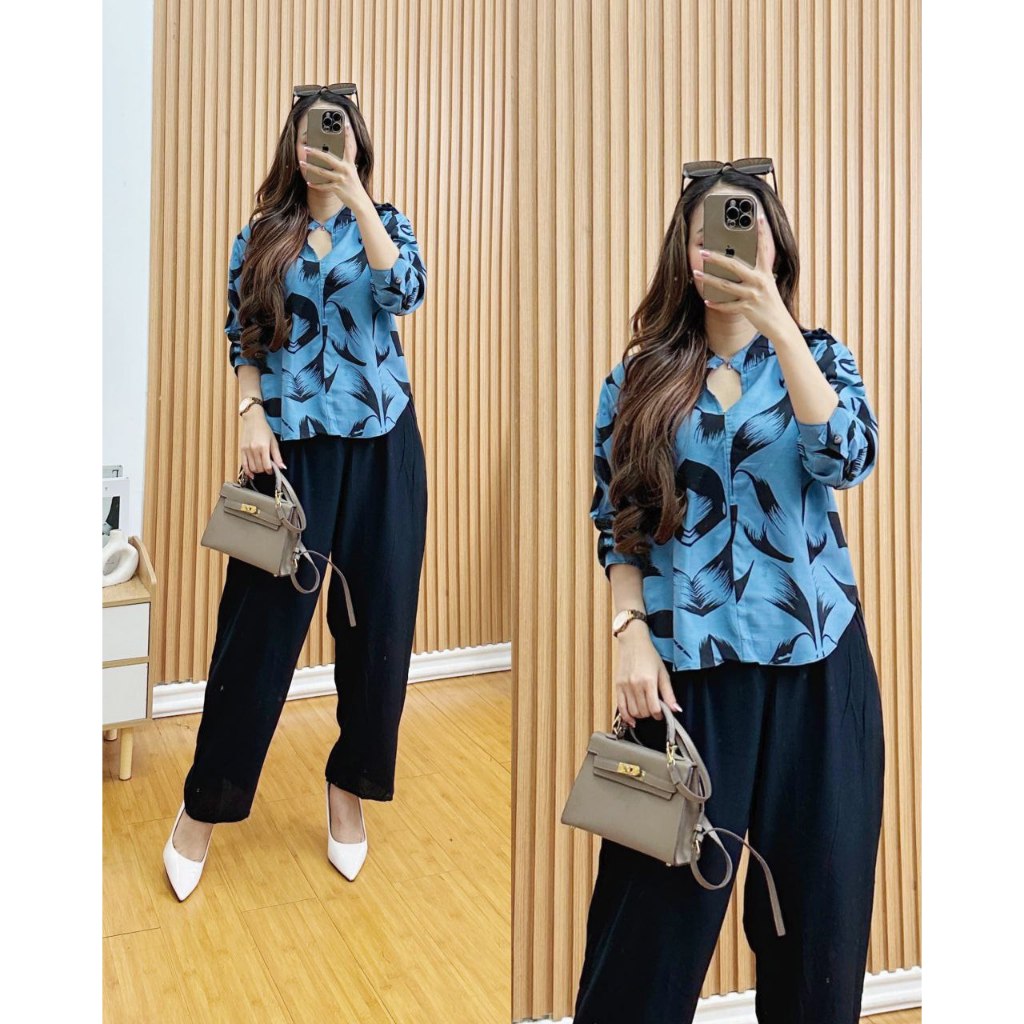 ONE SET Tie Dye Lengan Panjang SET DAILY OOTD KECE 1 SET KEMEJA CELANA SETELAN ONE WAN ONE - PAJAMAS