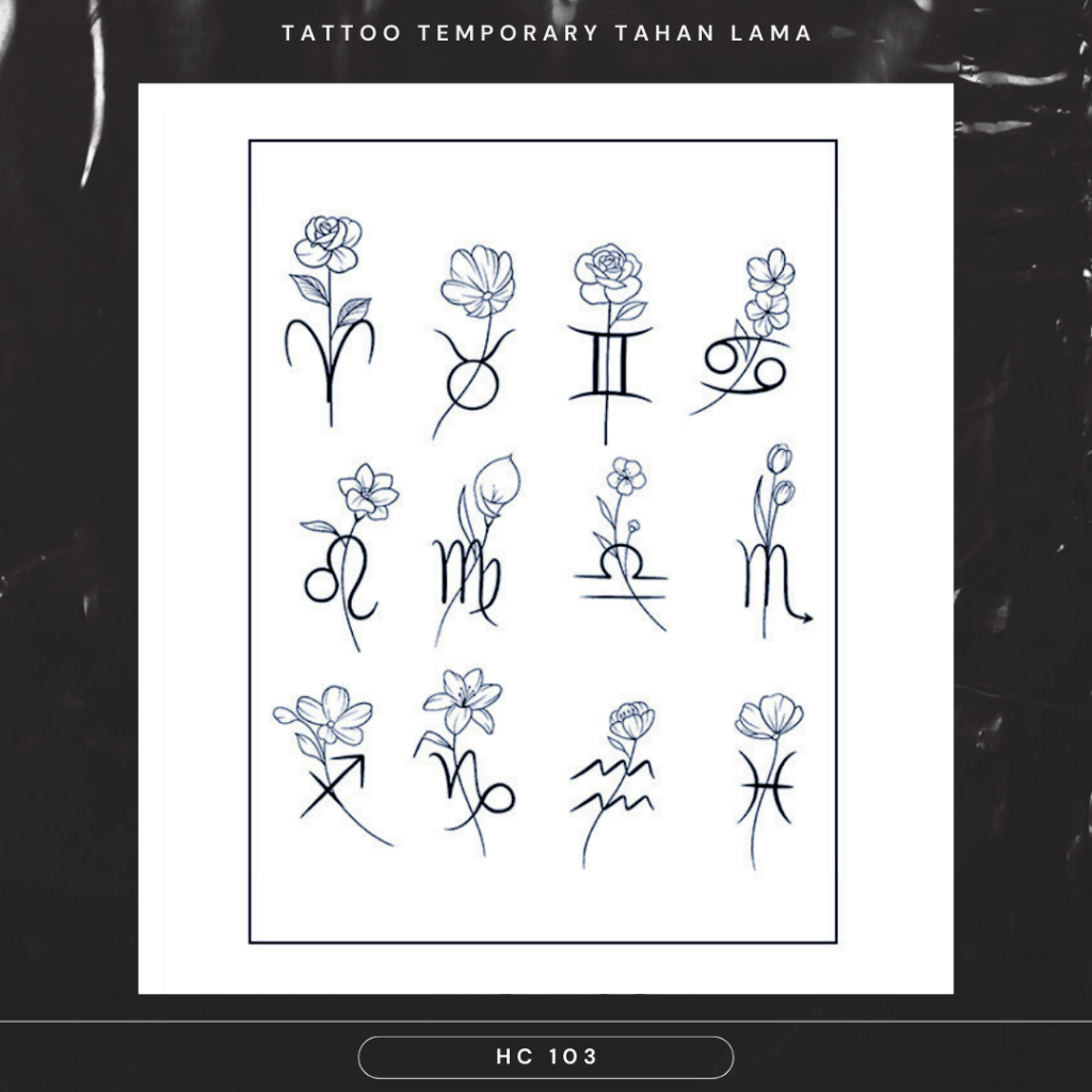 PREMIUM TATTOO TEMPORARY HC103 ZODIAK  FRUIT INK TAHAN LAMA TATO TEMPORER SEMI PERMANEN WATERPROOF C