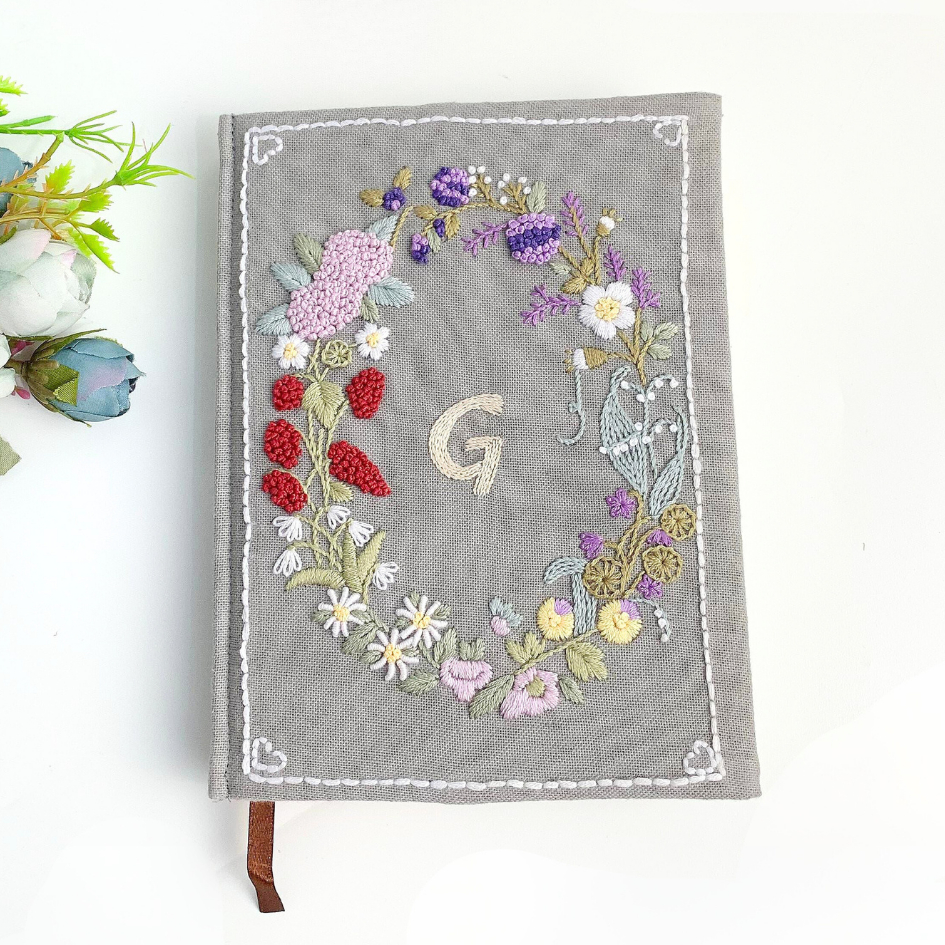 

ORCHID INITIAL BOOK EMBROIDERY