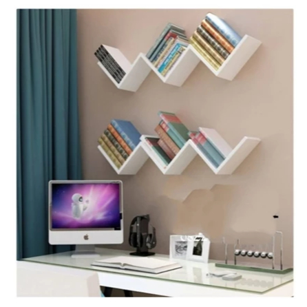 Papan Kayu Rak Rack Ambalan Dinding Tempat Buku Pot Pajangan Model Tangga Susun Minimalis