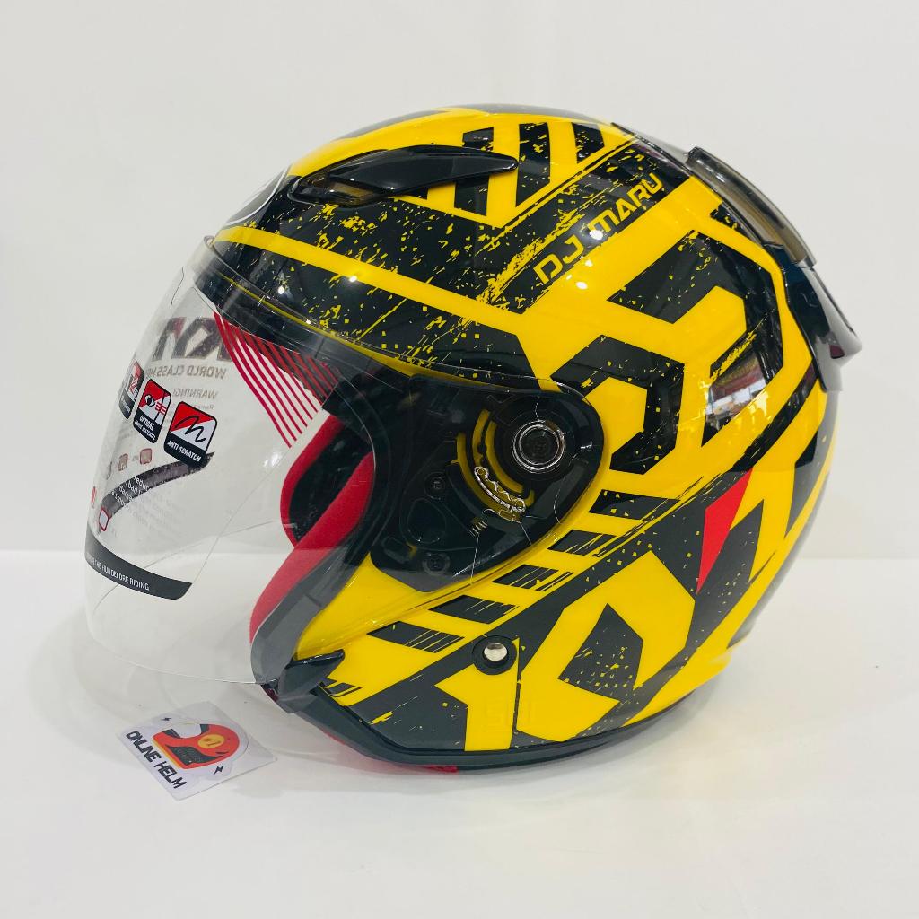 HELM KYT DJ MARU ORIGINAL WARNA KUNING MOTIF