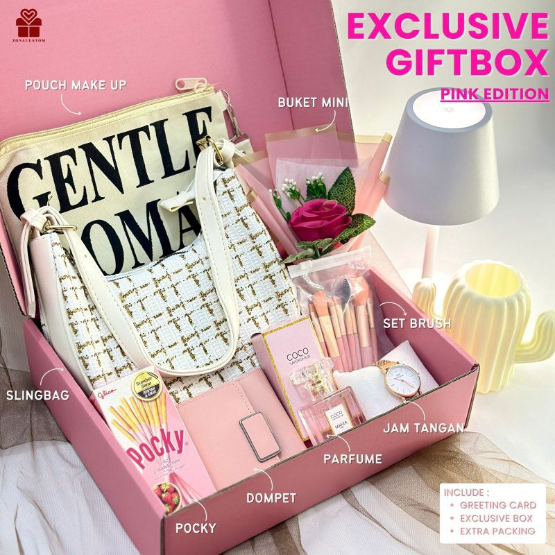 Hampers Kado Ulang Tahun Cewek - Kado Anniversary- Hampers Slingbag Cewek - Gift Box Wanita - Kado W