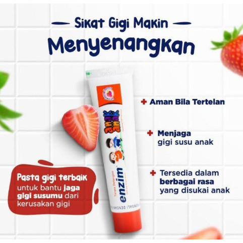 Pasta Gigi Enzim Anak Rasa Strawberry / Orange / odol anak Enzim / PASTA GIGI ANAK ENZIM / MAMA SUSU