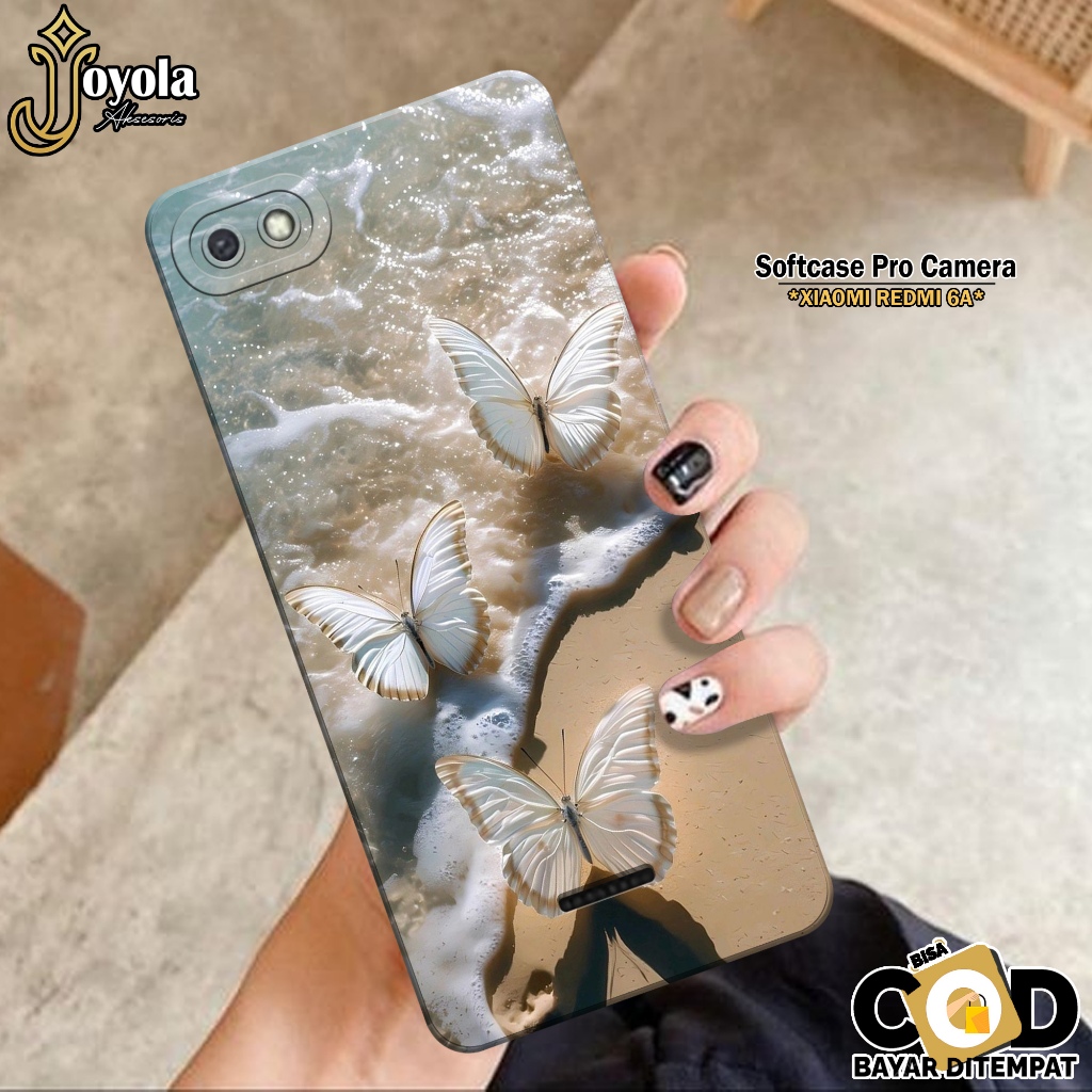 Casing XIAOMI REDMI 6A - Pro Camera - Fashion Case Kupu Kupu - Softcase XIAOMI REDMI 6A - Kesing RED