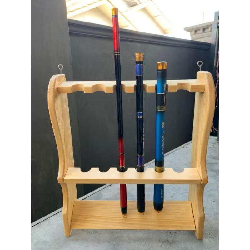 RAK PANCING KAYU JATI 6 JORAN DAN TEGEK