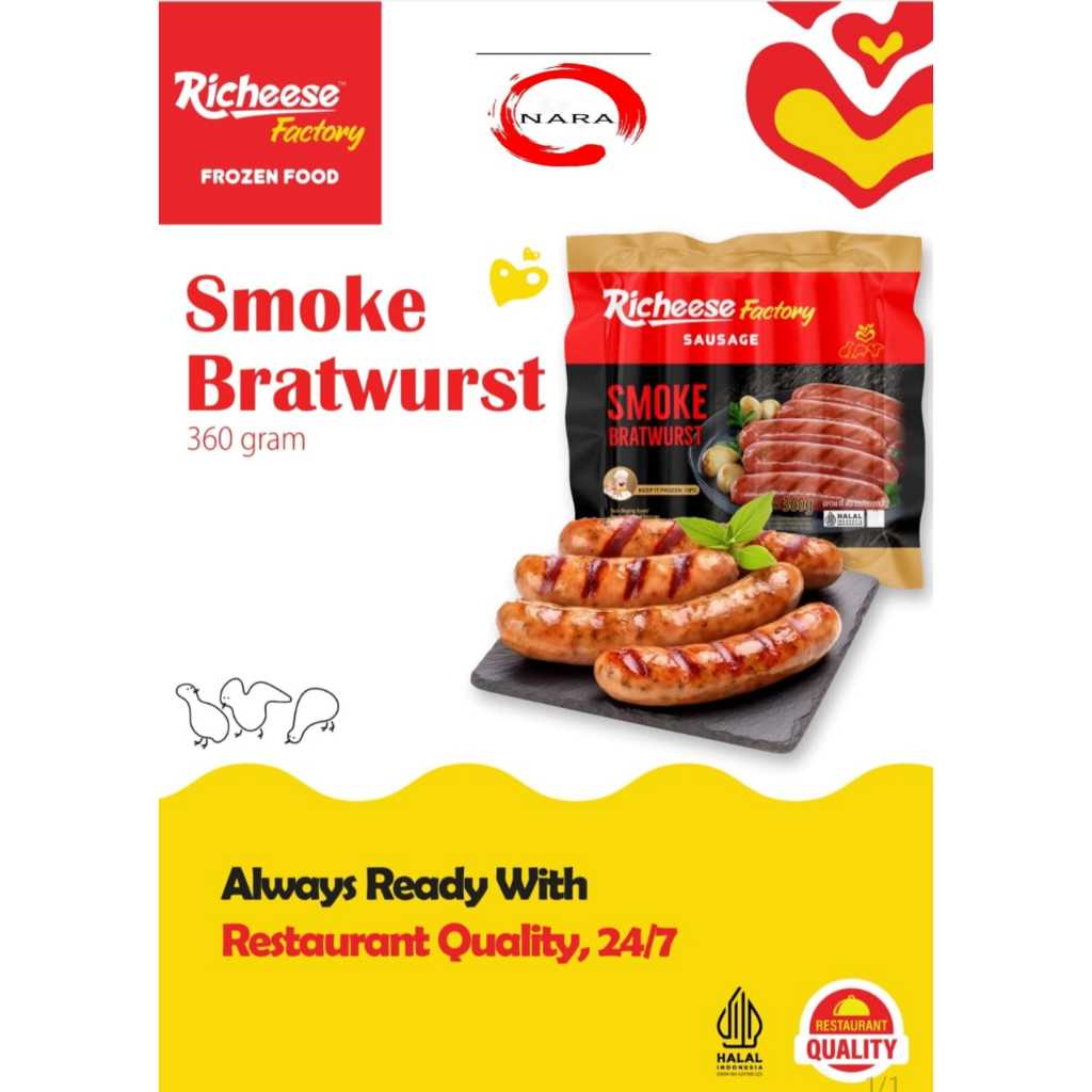 

richeese sausage smoke bratwurst isi 6 pcs