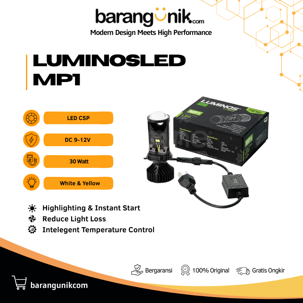 Lampu Utama LED Motor Mobil H4 30W Super Terang Projector Mini Laser Plus Kipas Pendingin MP1