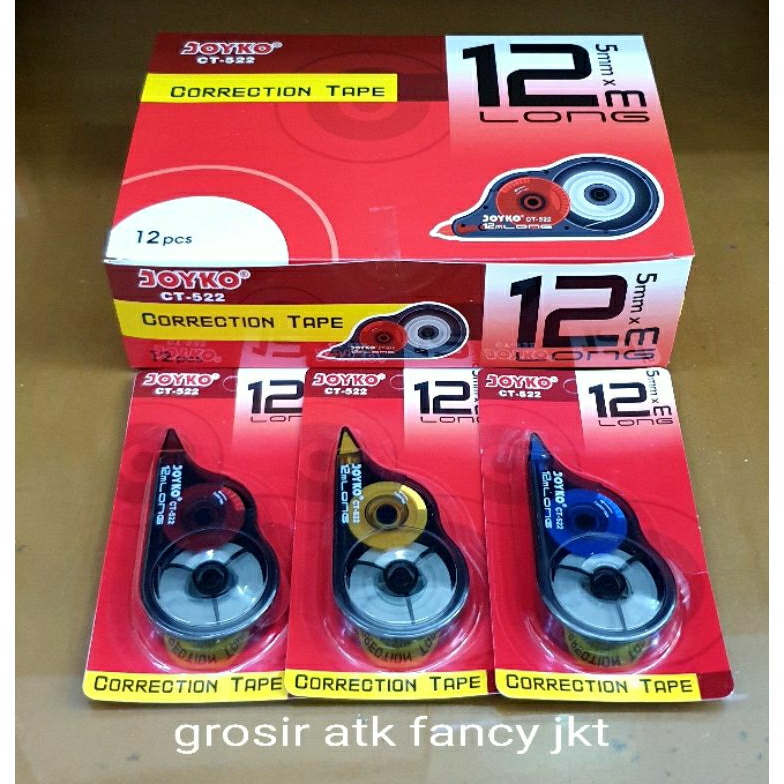 

Tipex Kertas Correction Tape Pita Koreksi Joyko CT522 12 meter x 5 mm KODE Y6G4