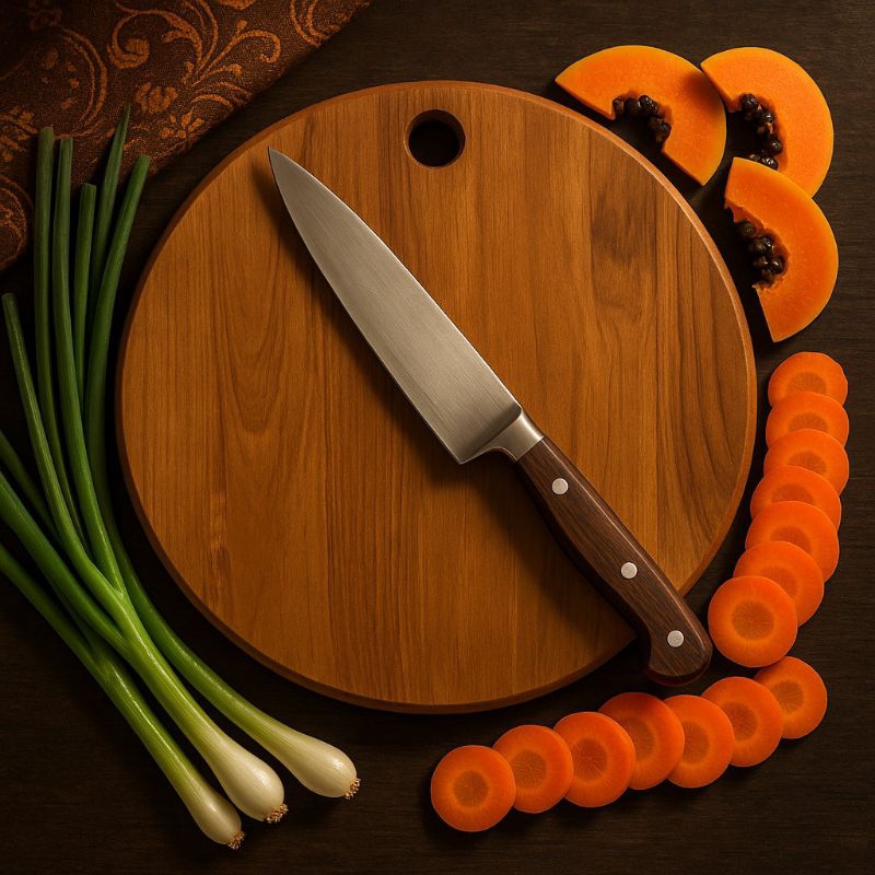 Talenan bulat, Talenan jati, Talenan bulat jati