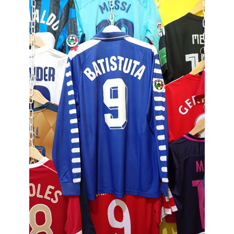 [NAMESET VELVET] JERSEY BOLA LS RETRO FIORENTINA 1998 1999 HOME BATISTUTA 9