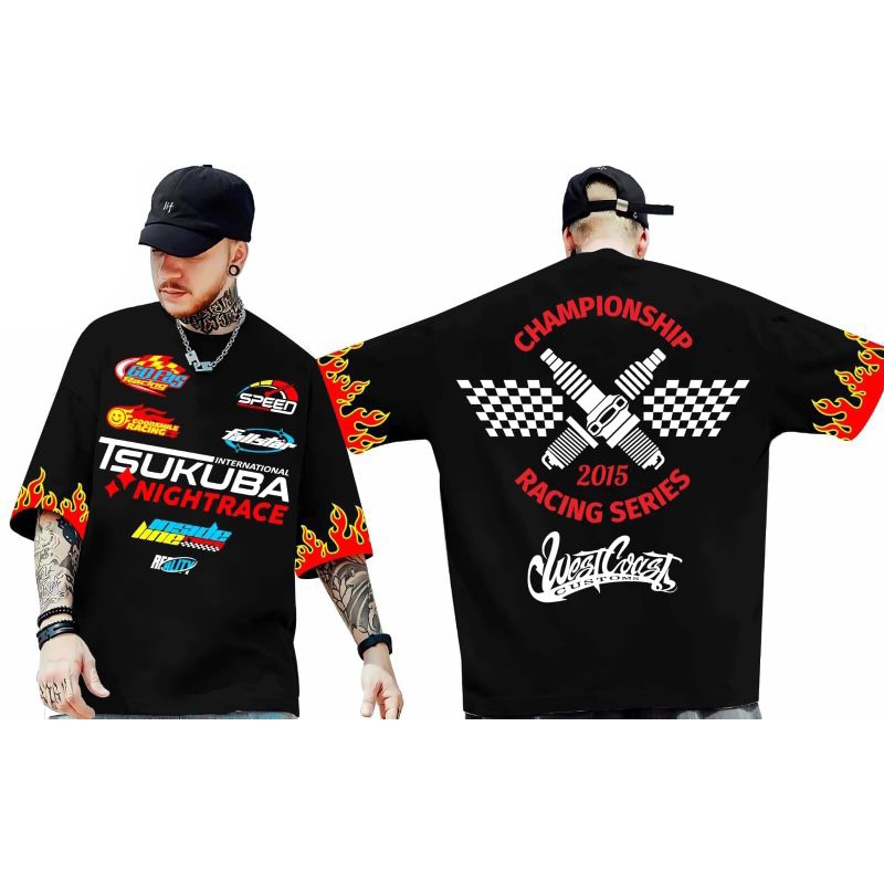 KAOS BAJU  NASCAR PRIA WANITA PREMIUM KATUN -NASCAR