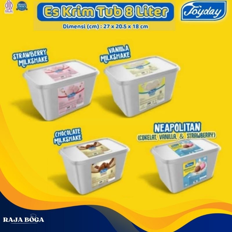 

Ice Cream Joyday 8 Liter / Joyday Ice Cream 8 Liter (Neapolitan, Vanilla, Coklat, Strawberry)