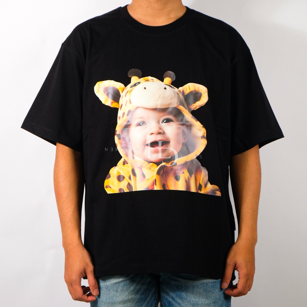 ADLV Baby Face Baby Giraffe Tee Black
