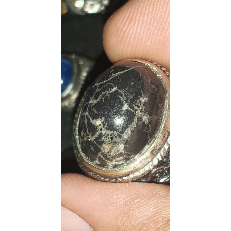 Cincin Batu Permata akik BATU BADAR Besi  SEMERU asli LERENG GUNUNG SEMERU, badar besi semeru lumaja