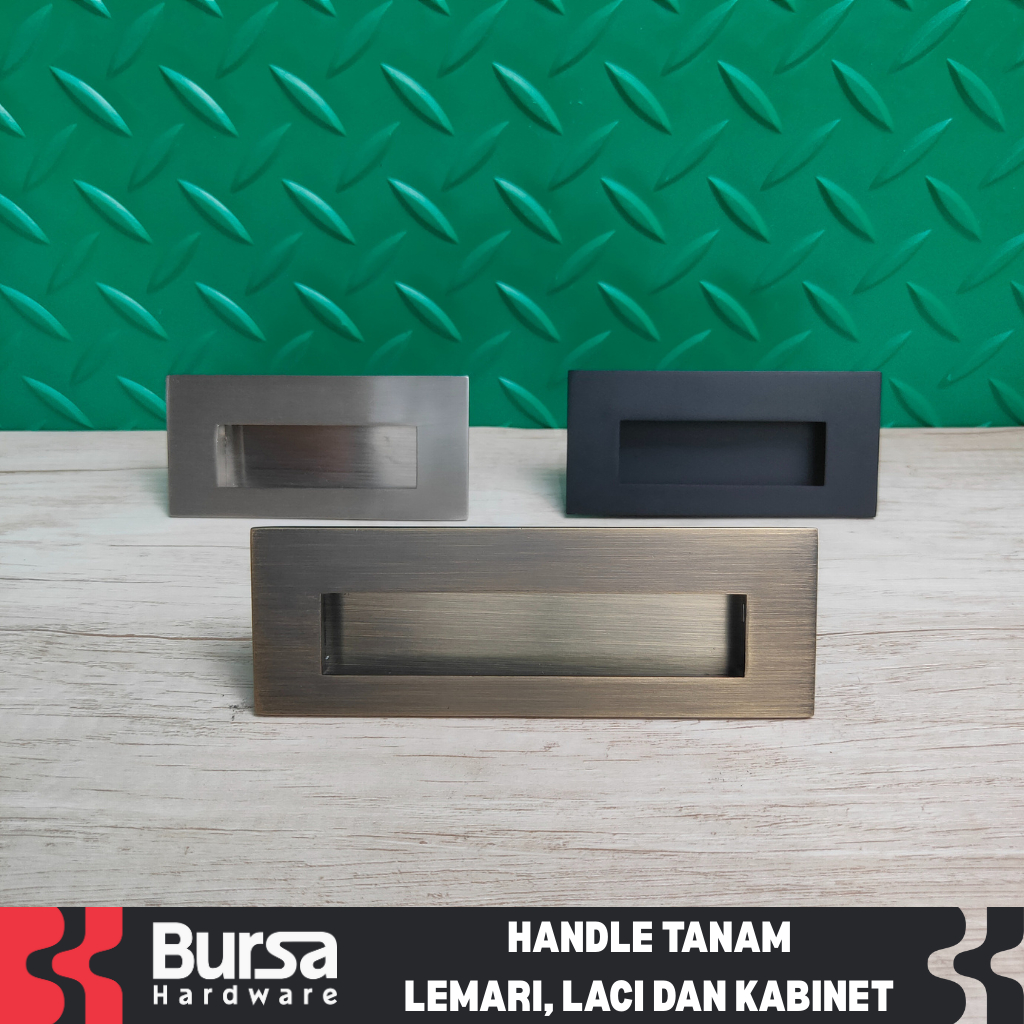 Handle Tarikan Tanam Pintu Lemari Sliding Pegangan Kom Geser Kotak Minimalis Inox