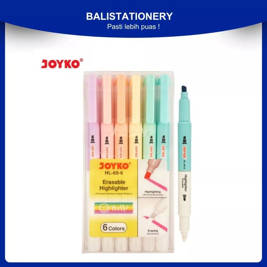 

JOYKO ERASABLE Highlighter HL-69-6 6 Color
