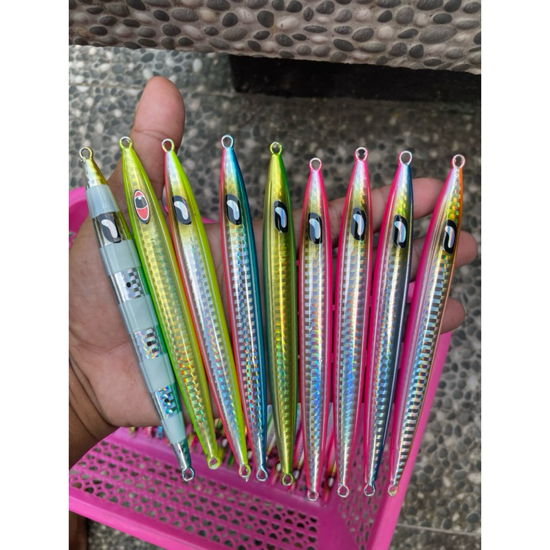 metal jig 100 gram uv gid biru toska