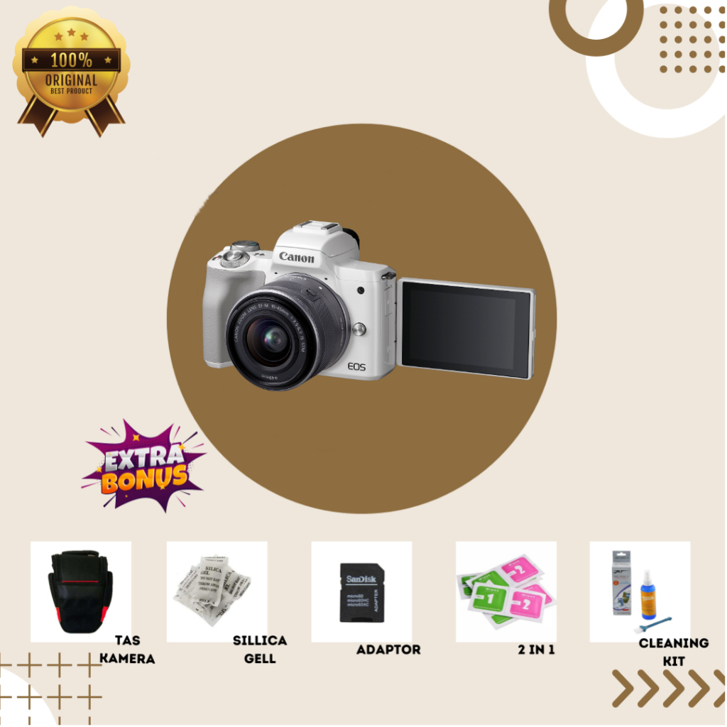 [KAMERA MIRRORLESS] CANON EOS M50 WHITE MULUS SECOND BERGARANSI ORIGINAL