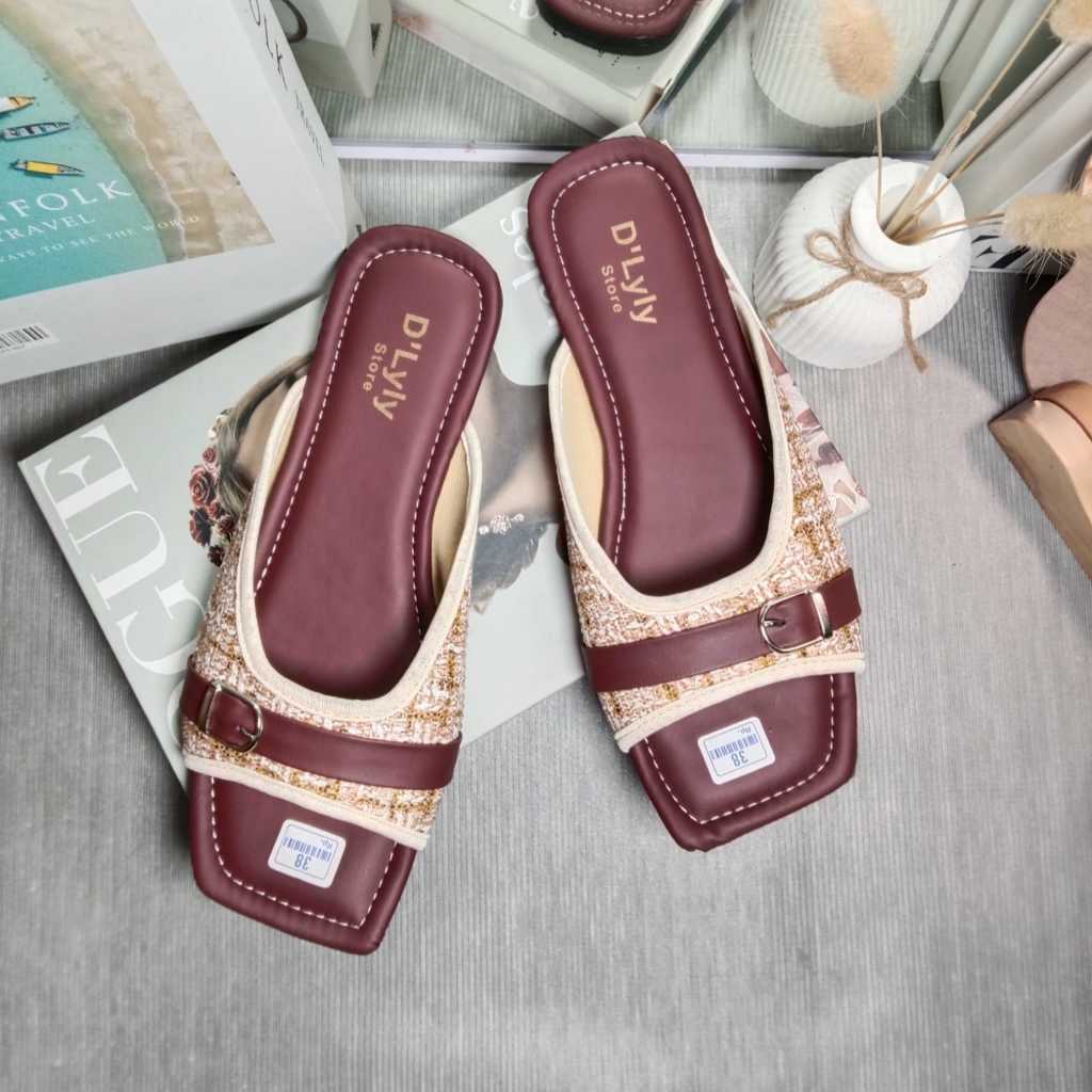 Sandal Selop Wanita Terbaru/Sandal Selop Platfrom Wanita Kekinian Trendy/Sandal Cewek Selop Model Te