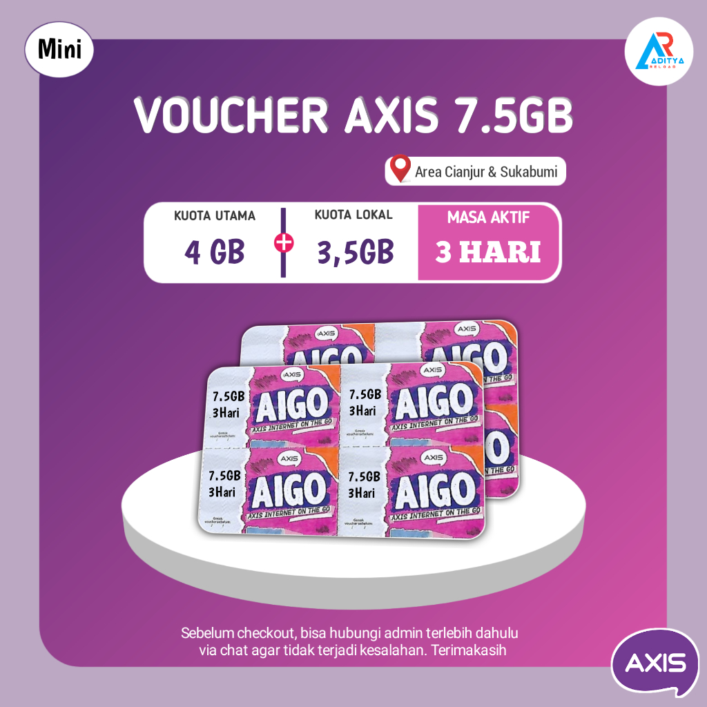 Voucher Axis Mini 7,5GB 3Hari