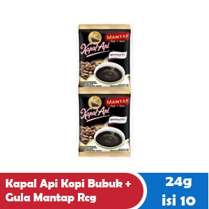 

KAPAL API KOPI BUBUK+GULA MANTAP RCG 10x24g