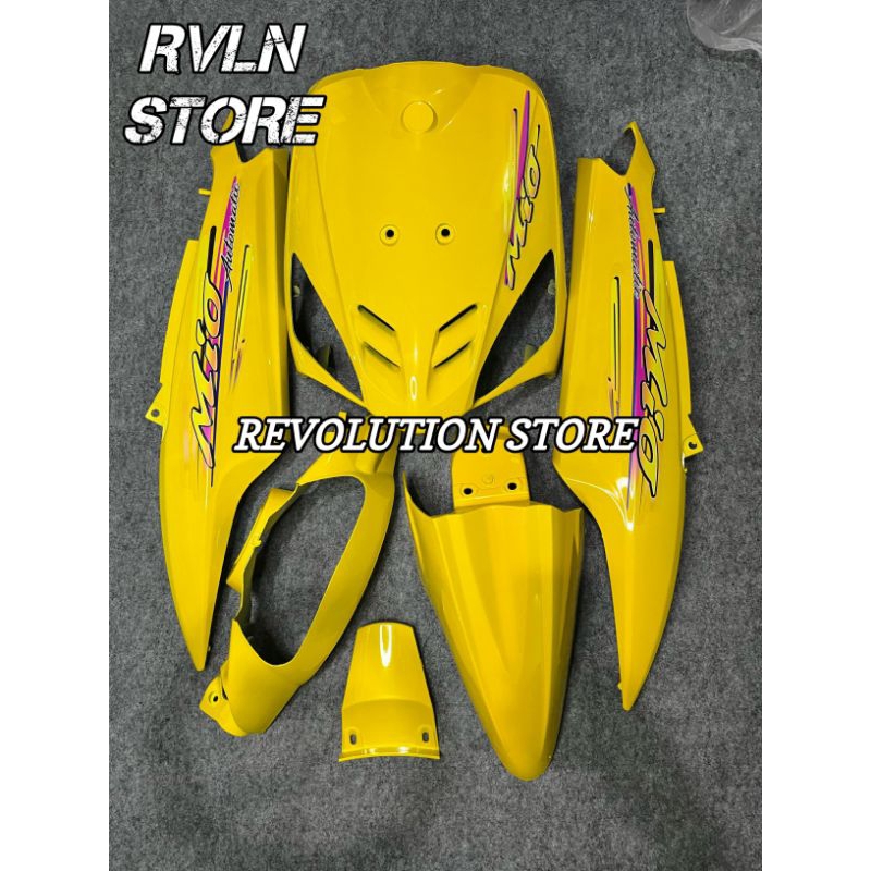 Cover body full set bodi halus Yamaha Mio sporty kuning striping Mio rare transparan - body Mio spor
