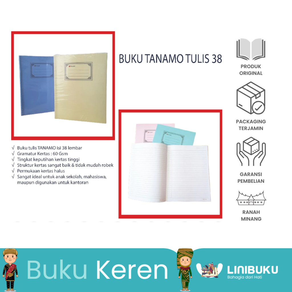 

BUKU MEREK TANAMO TULIS ISI 38 (per pack isi 10 buku) - ATK