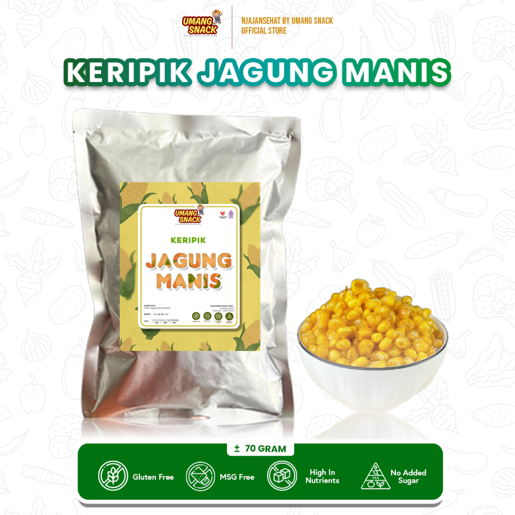 

NJAJANSEHAT - KERIPIK JAGUNG MANIS [TERMURAH] KEMASAN ALUMUNIUM FOIL