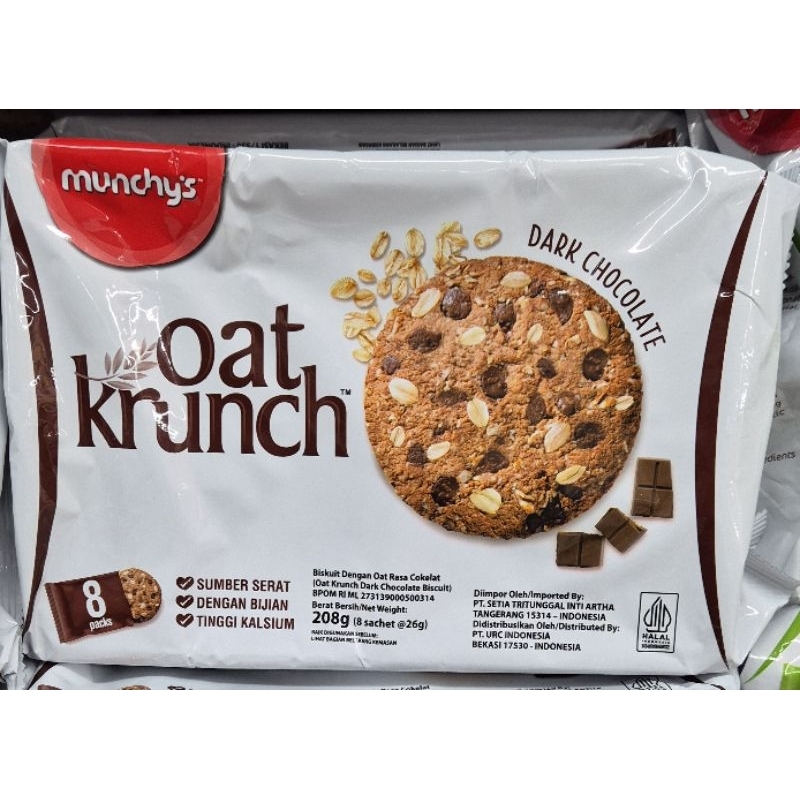 

Biskuit Dengan Oat Rasa Coklat MUNCHY'S Oat Krunch Dark Chocolate 208g HK. (Can Use Vegan / Dapat Untuk Vegetarian).