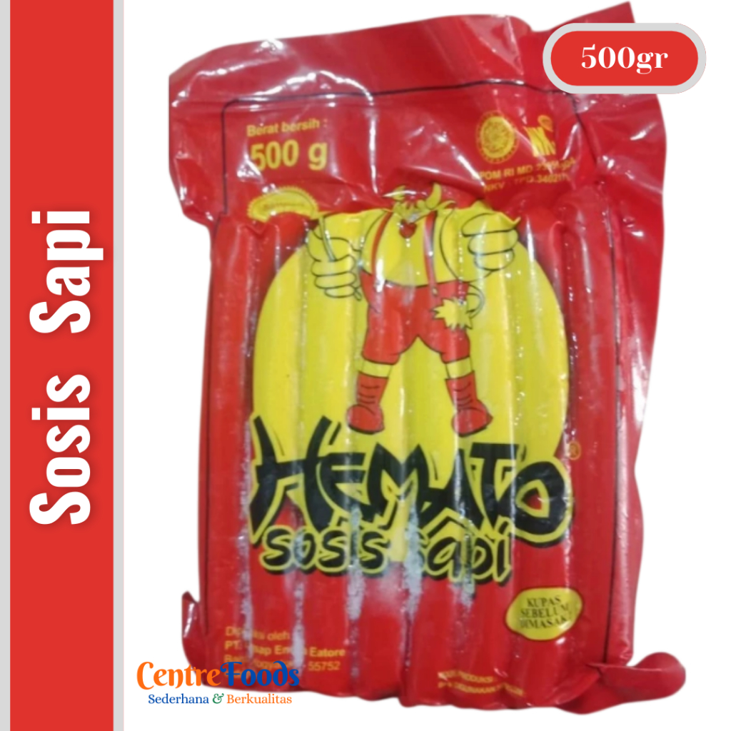 

Sosis Sapi - HEMATO | Isi 15 Pcs - 500gr [ Harga Per BKS ]