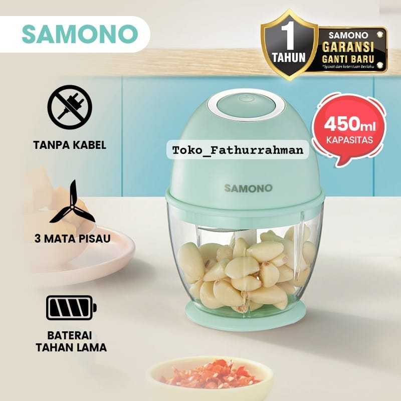 BATAM - Samono Mini Chopper Portable Blender Kapasitas 450ml Penggiling Bumbu SW-L6