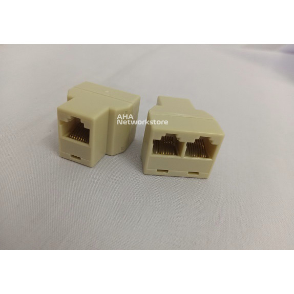 Penyambung Konektor LAN Double Penyambung Kabel Lan Double Output Barrel Penyambung Sambungan Kabel 